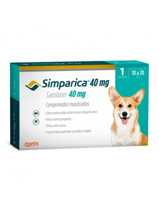 SIMPARICA 40MG PERRO 10-20 KG X 1 COMP