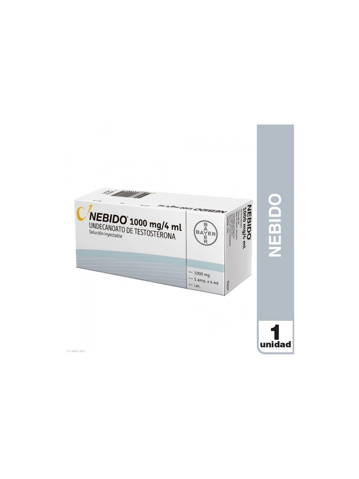 NEBIDO SOL. INYECTABLE 1000MG/4ML X 1 AMP