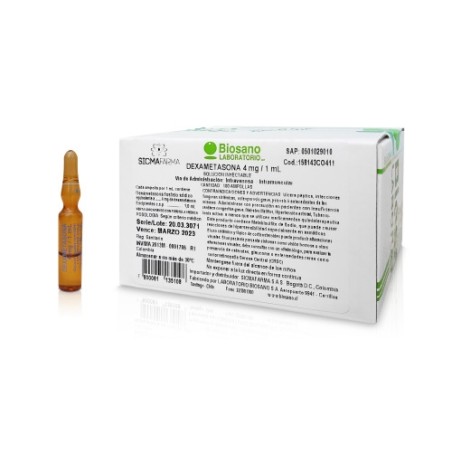 DEXAMETASONA 4mg/ml X 100AMP.