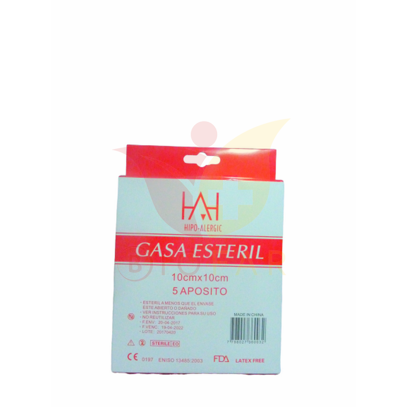 APOSITO GASA ESTERIL 10X10 CM X5U