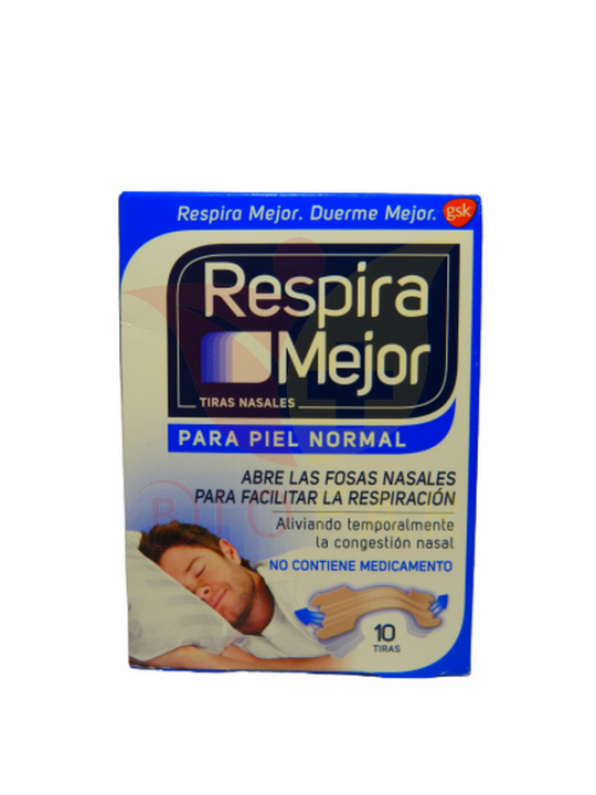 RESPIRA MEJOR  PIEL NORMAL X 10 TIRAS