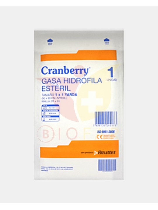 GASA HIDROFILA ESTERIL 1X1 YARDA CRANBERRY