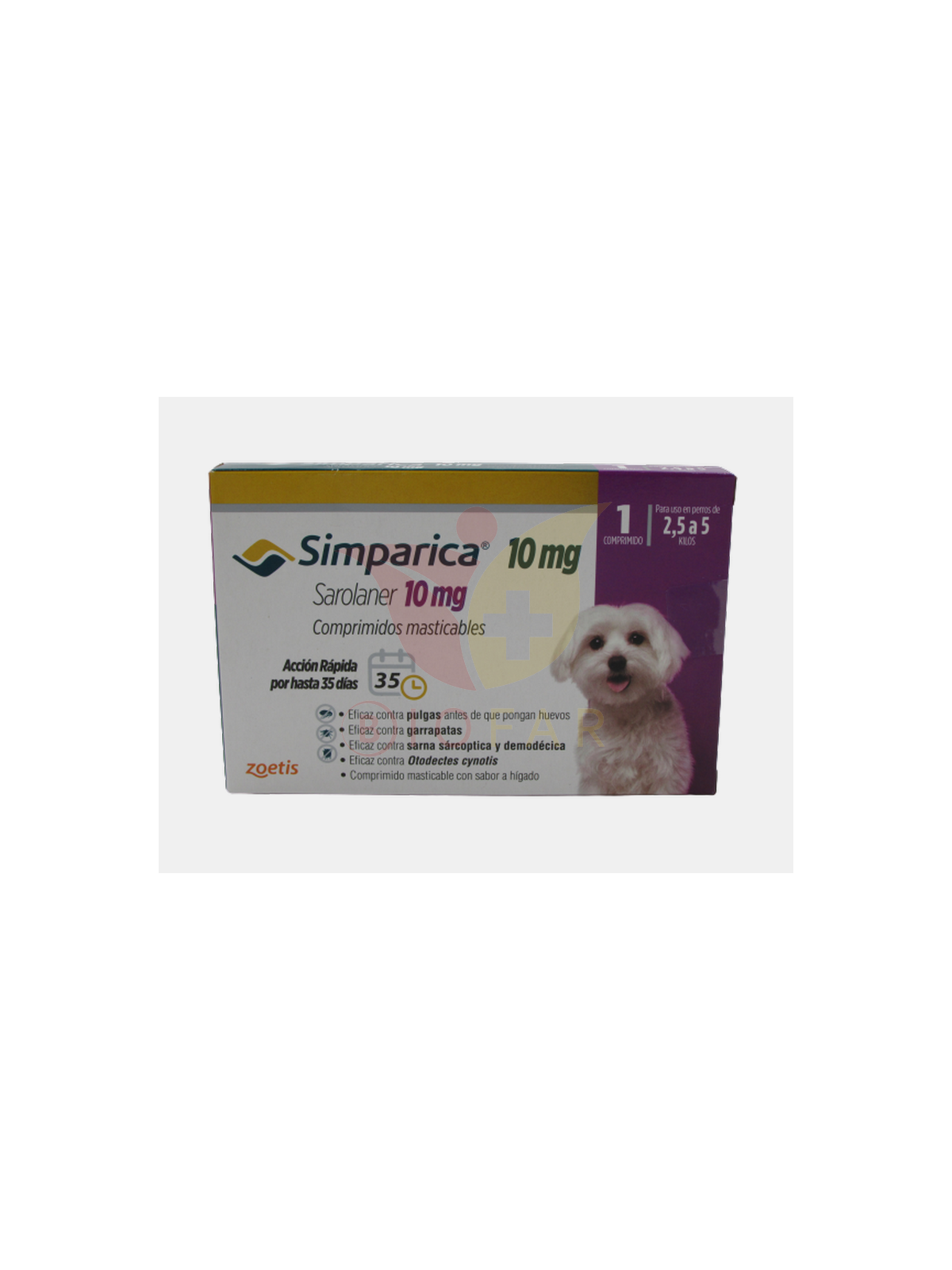 SIMPARICA 10MG PERRO 2,5-5 KG X 1 COMP