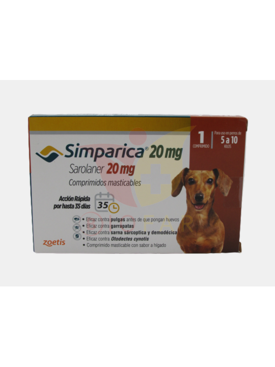 SIMPARICA 20MG PERRO 5-10 KG X 1 COMP