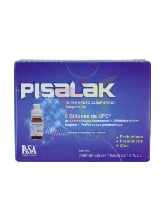 PISALAK 6 BILLONES PROBIOTICOS + PREBIOTICOS + ZINC X 7 FRASCOS X 10 ML