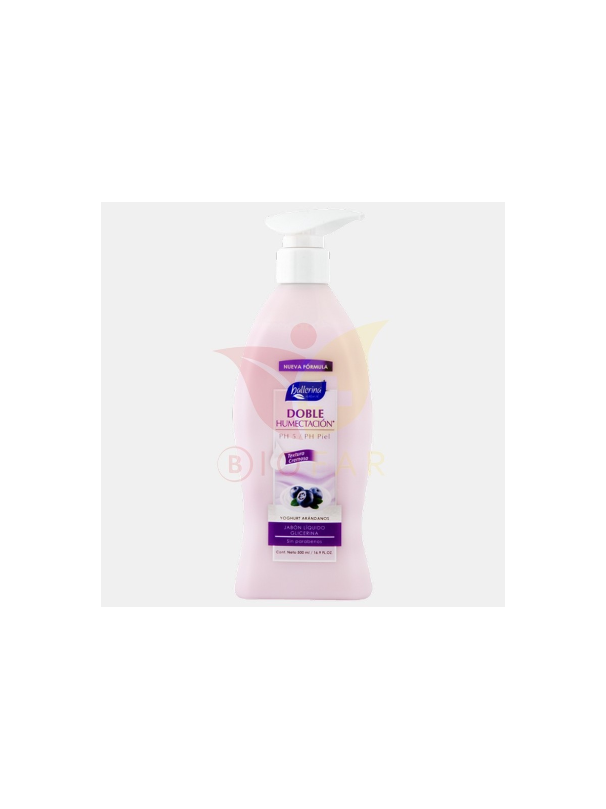 BALLERINA JABON DOBLE HUMECT ARANDANOS X 500 ML