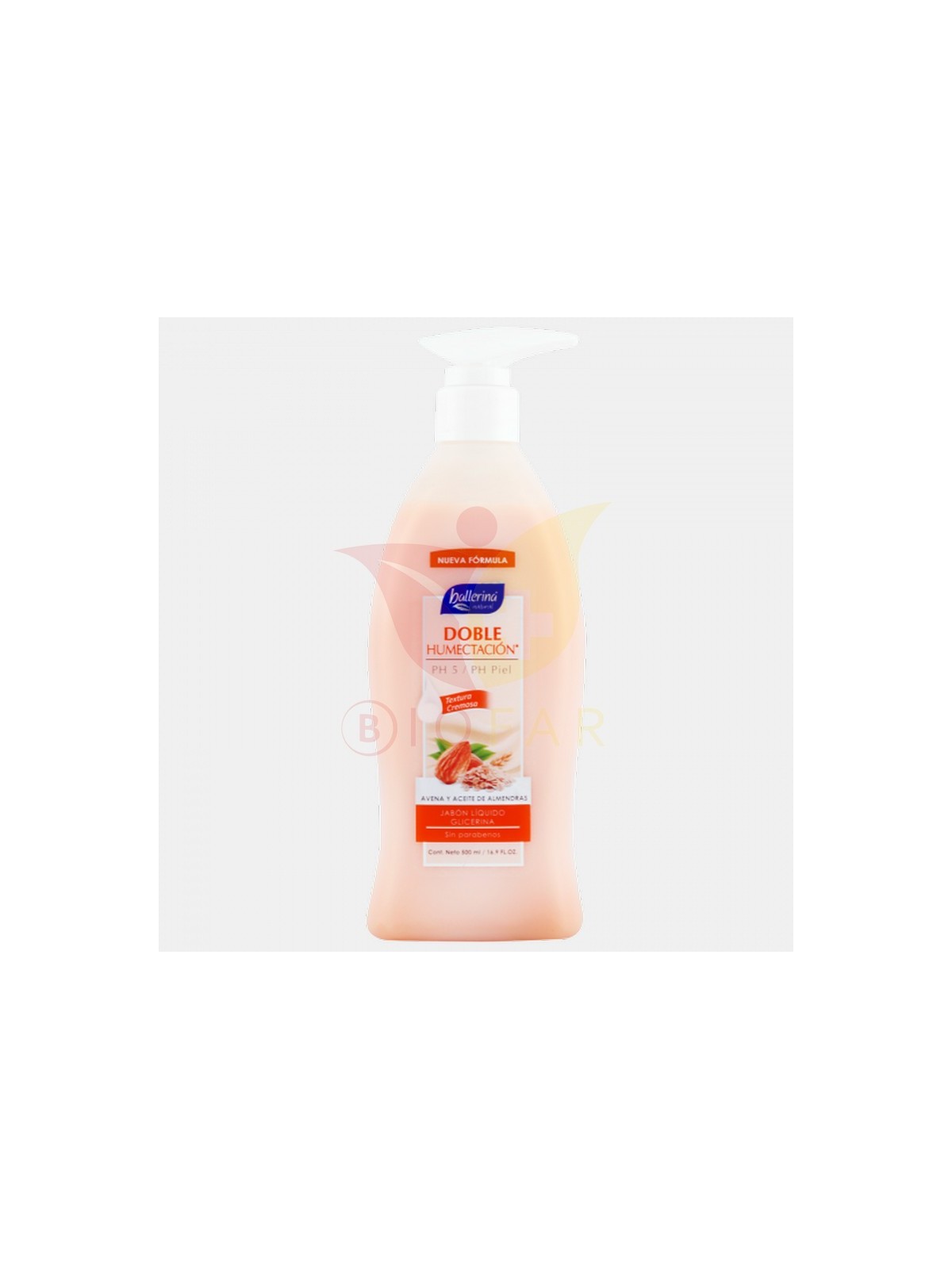 BALLERINA JABON DOBLE HUMECT AVENA Y ALMEND X 500 ML