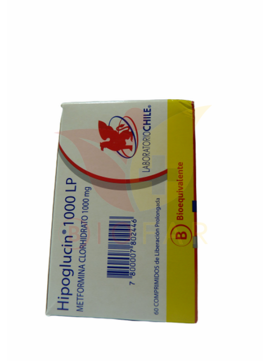 HIPOGLUCIN LP  1000mg X60COM.