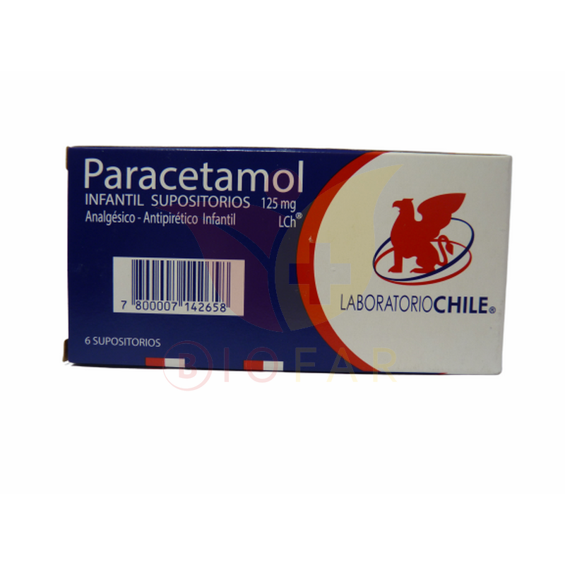 PARACETAMOL PED.125mg X6SUP.