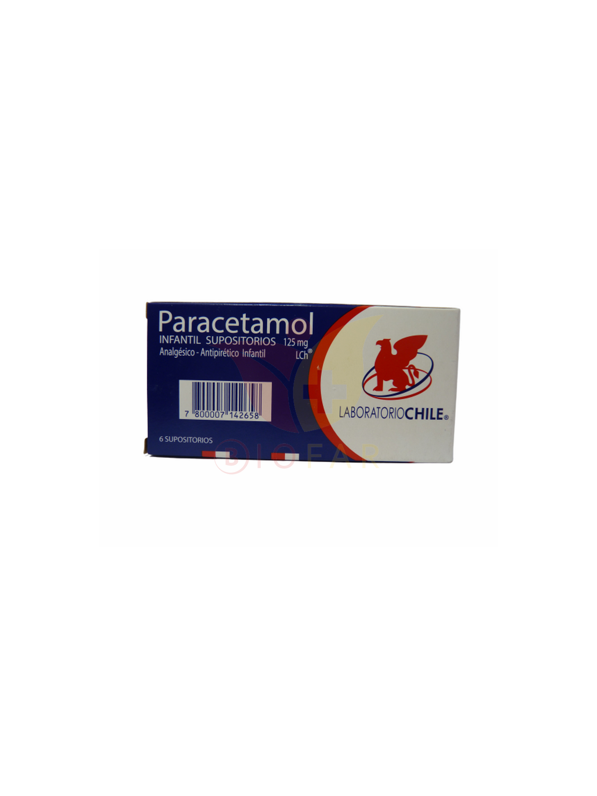 PARACETAMOL PED.125mg X6SUP.