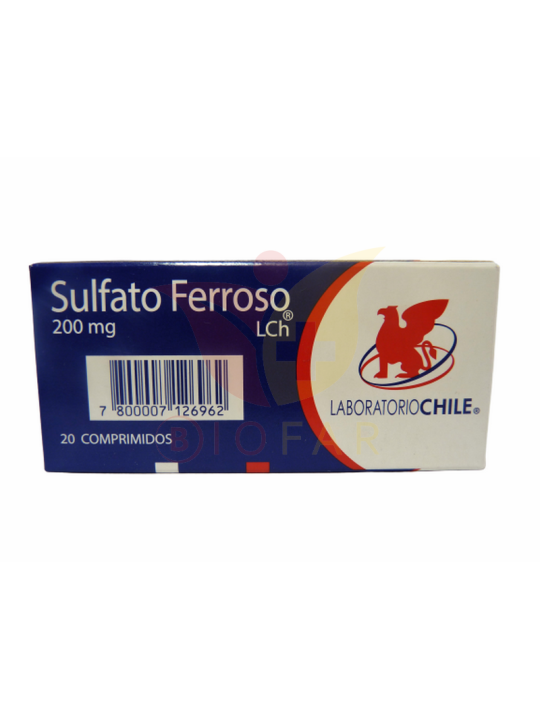 SULFATO FERROSO 200mg X20COM.