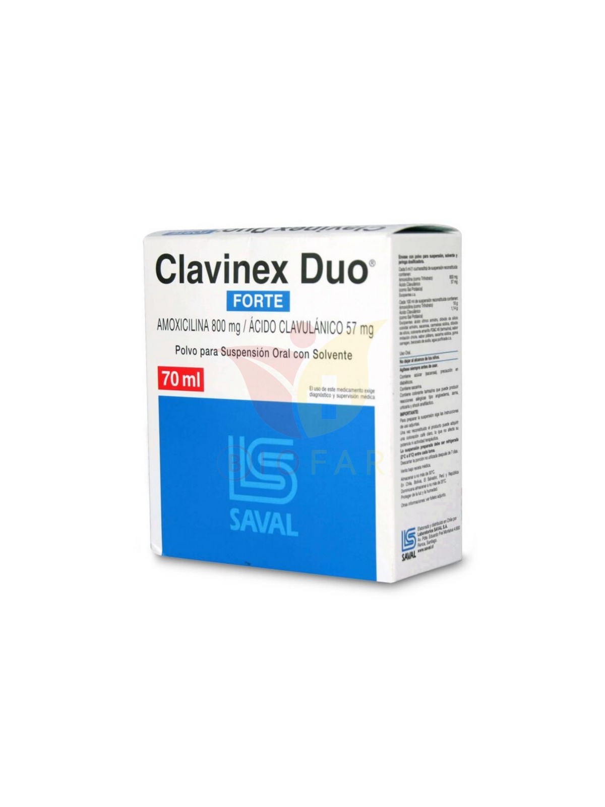 CLAVINEX DUO FORTE 800/57 X 70 ML