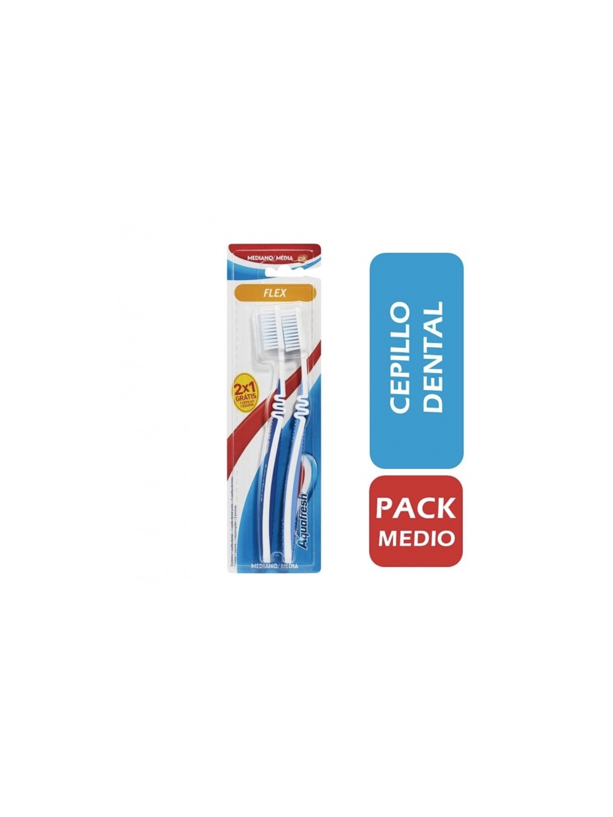 AQUAFRESH CEPILLO MEDIO 2X1