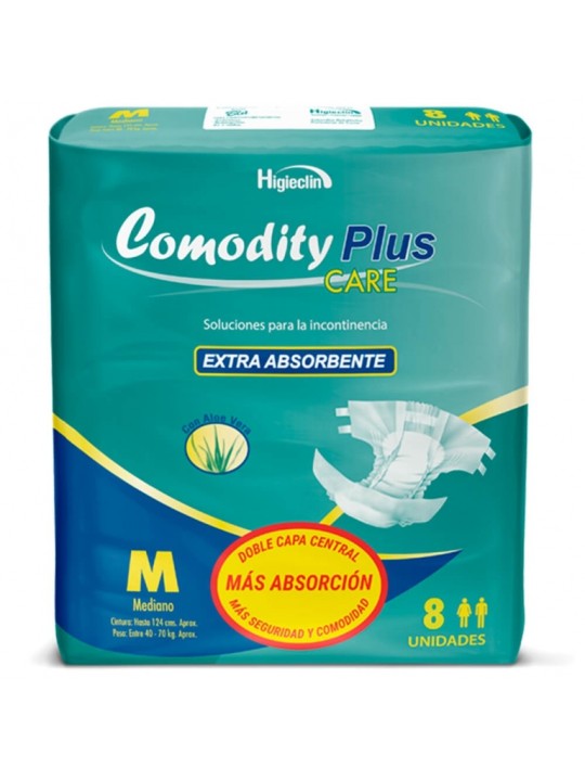 PAÑALES COMODITY PLUS TALLA  M X 8U