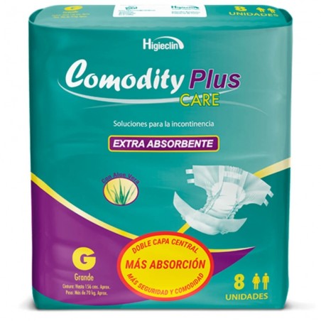 PAÑALES COMODITY PLUS TALLA  G X 8U