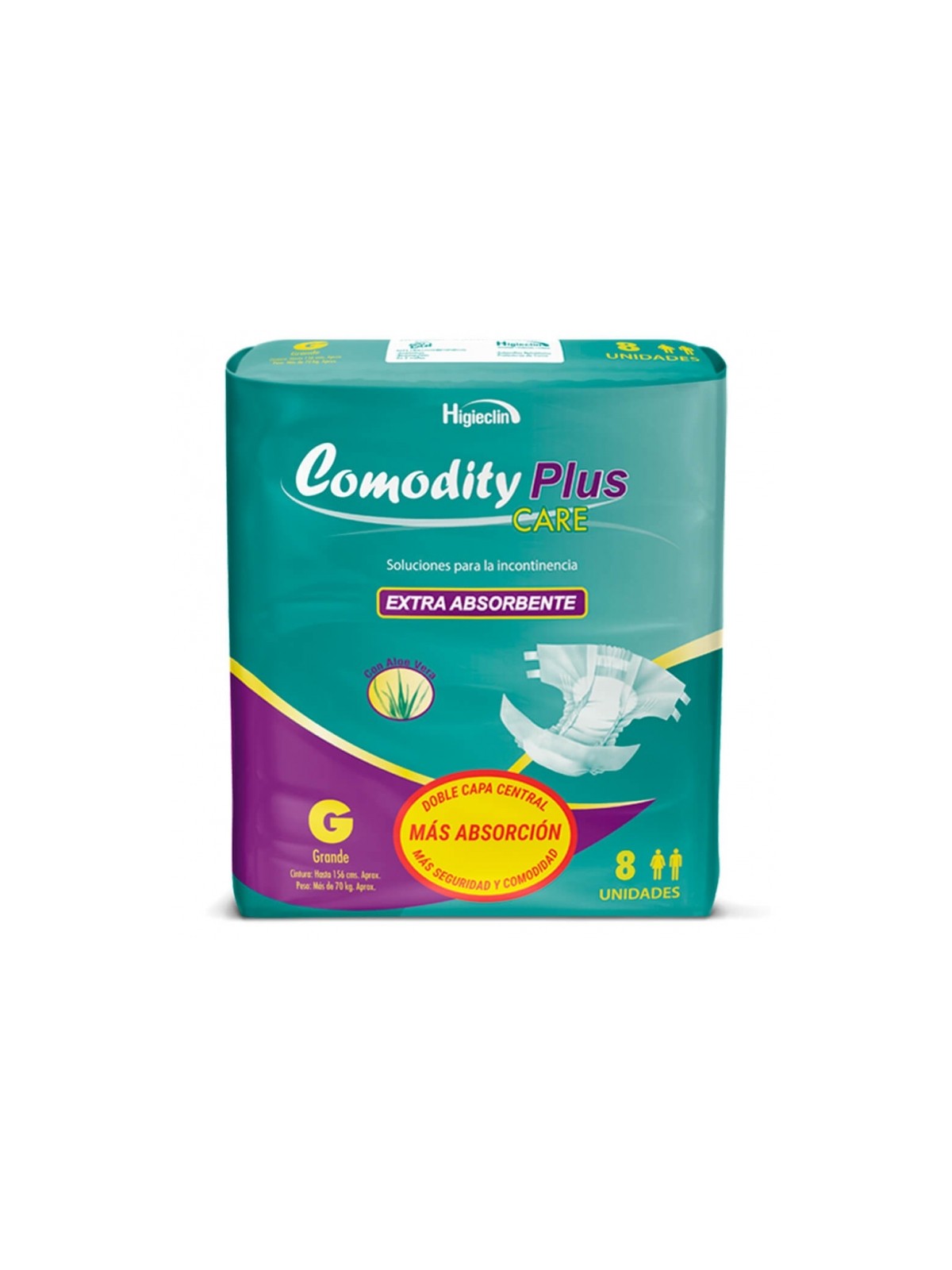 PAÑALES COMODITY PLUS TALLA  G X 8U