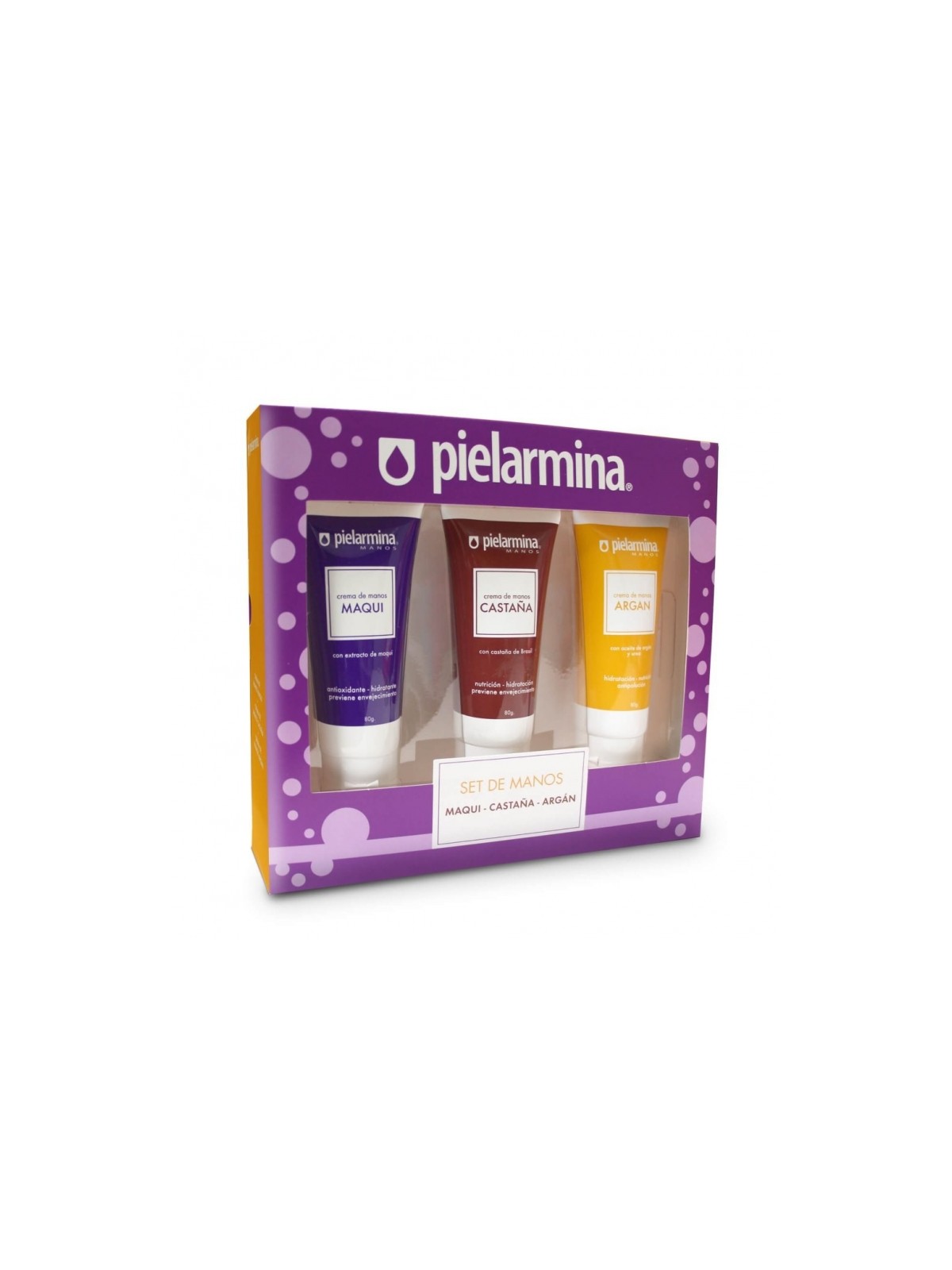 ESTUCHE PIELARMINA MAQUI X 80GR + CASTAÑA X 80GR + ARGAN X 80GR