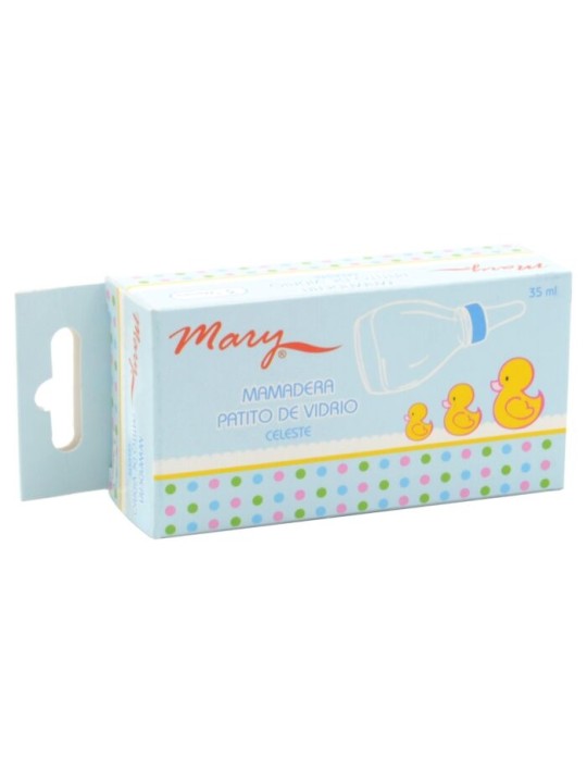 MAMADERA PATITO DE VIDRIO CELESTE X 35 ML