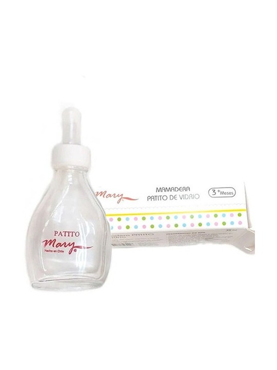 MAMADERA PATITO DE VIDRIO BLANCO  X 35 ML