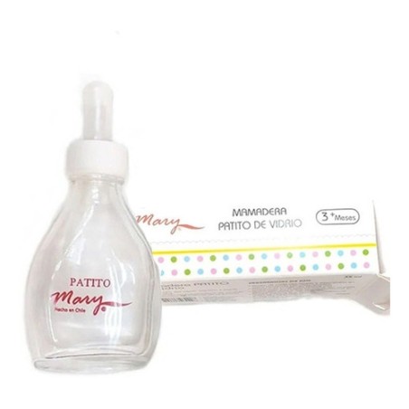 MAMADERA PATITO DE VIDRIO BLANCO  X 35 ML