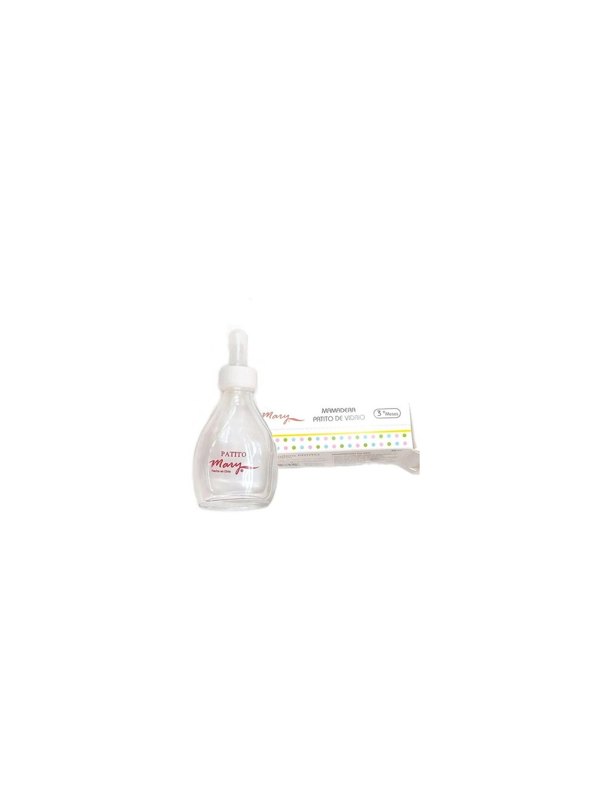 MAMADERA PATITO DE VIDRIO BLANCO  X 35 ML