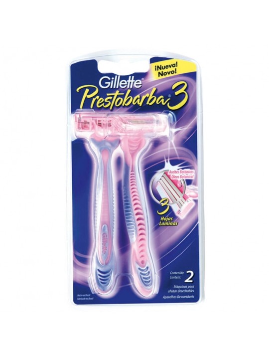 GILLETTE PRESTOB 3 MUJ X 2 UND