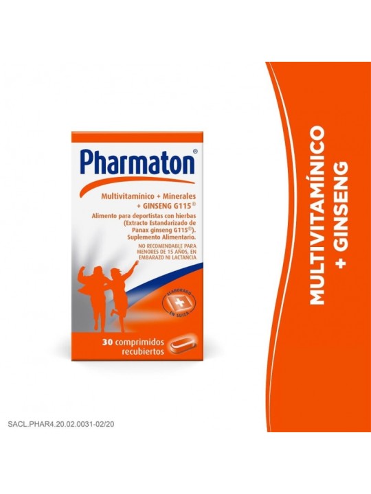 PHARMATON MULTV+MINERALES+GINSENG X 30COM