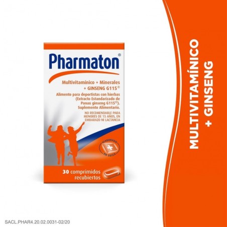 PHARMATON MULTV+MINERALES+GINSENG X 30COM