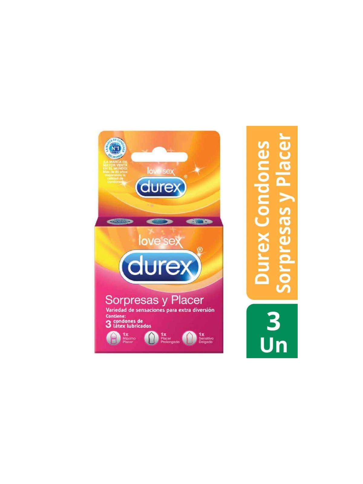 DUREX SORPRESAS Y PLACER X 3