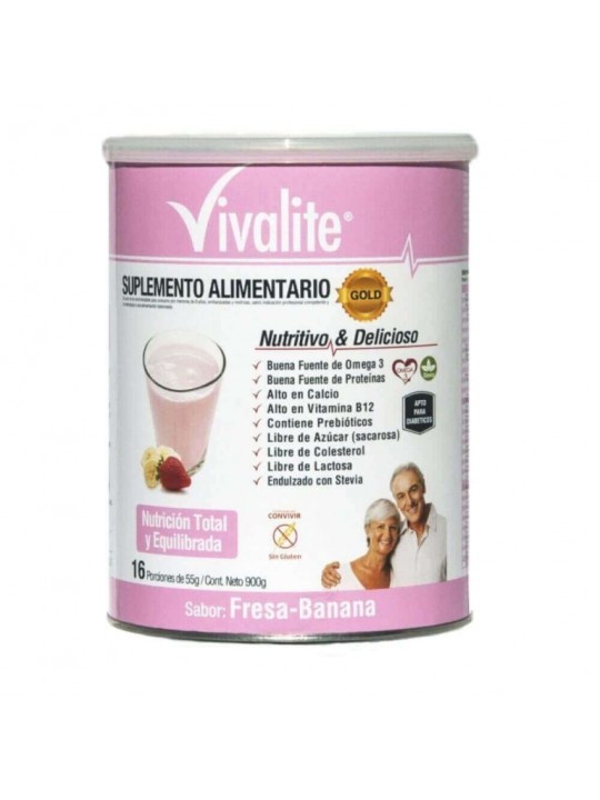 VIVALITE SUPLEM GOLD FRESA BANANA X 900 GR