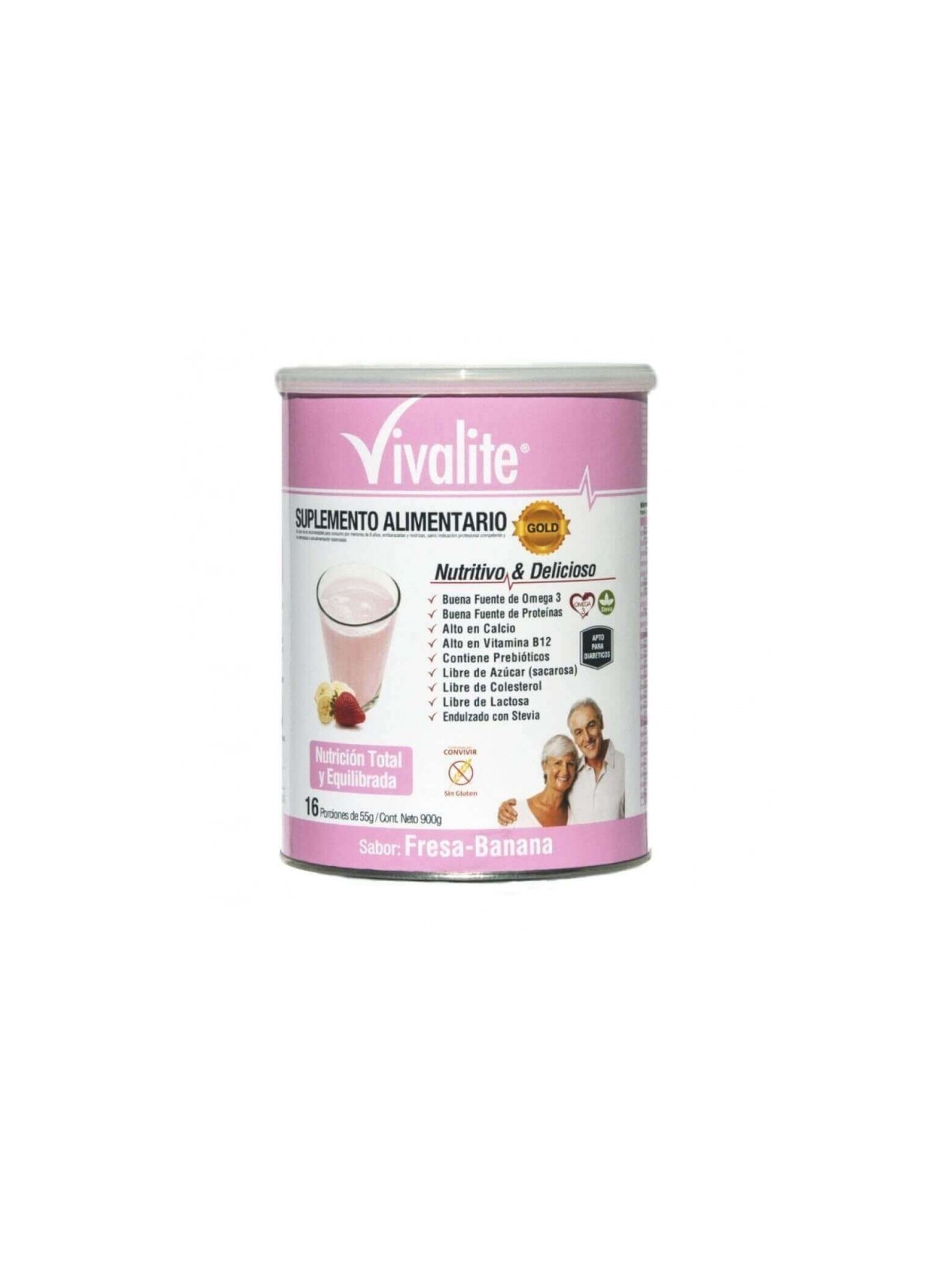 VIVALITE SUPLEM GOLD FRESA BANANA X 900 GR