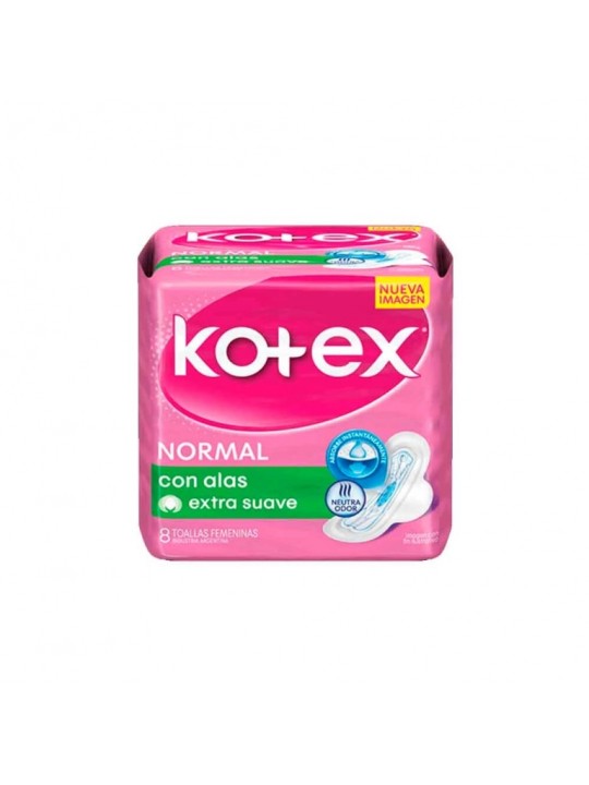 KOTEX NORMAL C/ALAS EXTRA SUAVE X8