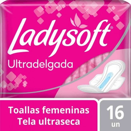 LADYSOFT ULTRA DELGADA TELA MALLA ULTRASECA C/ALAS X16