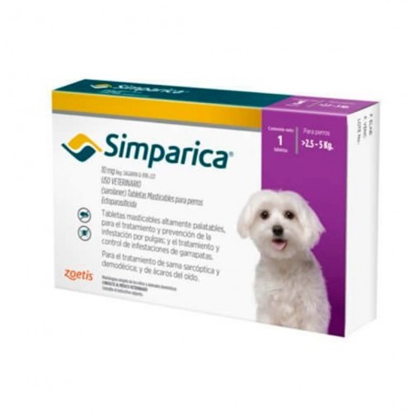 SIMPARICA 10MG PERRO 2,5-5 KG X 1 COMP