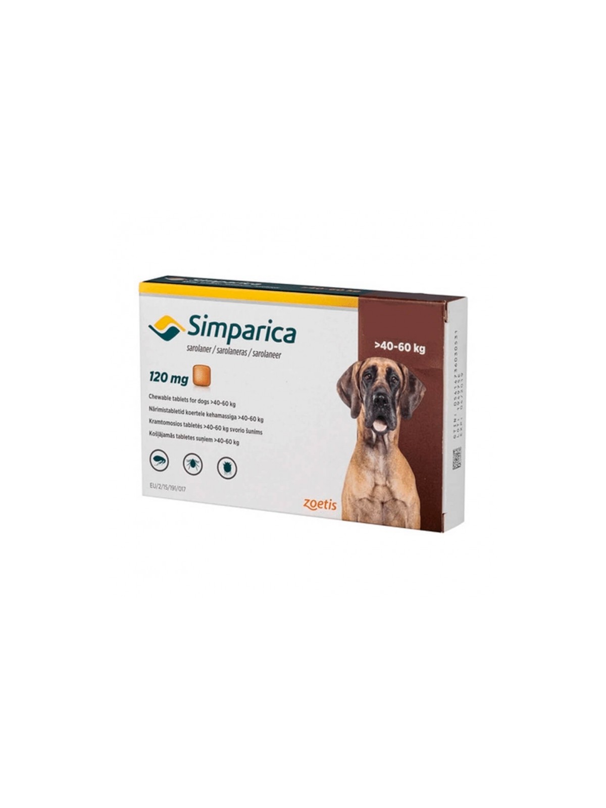 SIMPARICA 120MG PERRO 40-60KG X 3 COMP