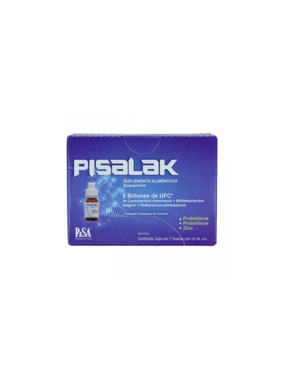 PISALAK 6 BILLONES PROBIOTICOS + PREBIOTICOS + ZINC X 7 FRASCOS X 10 ML